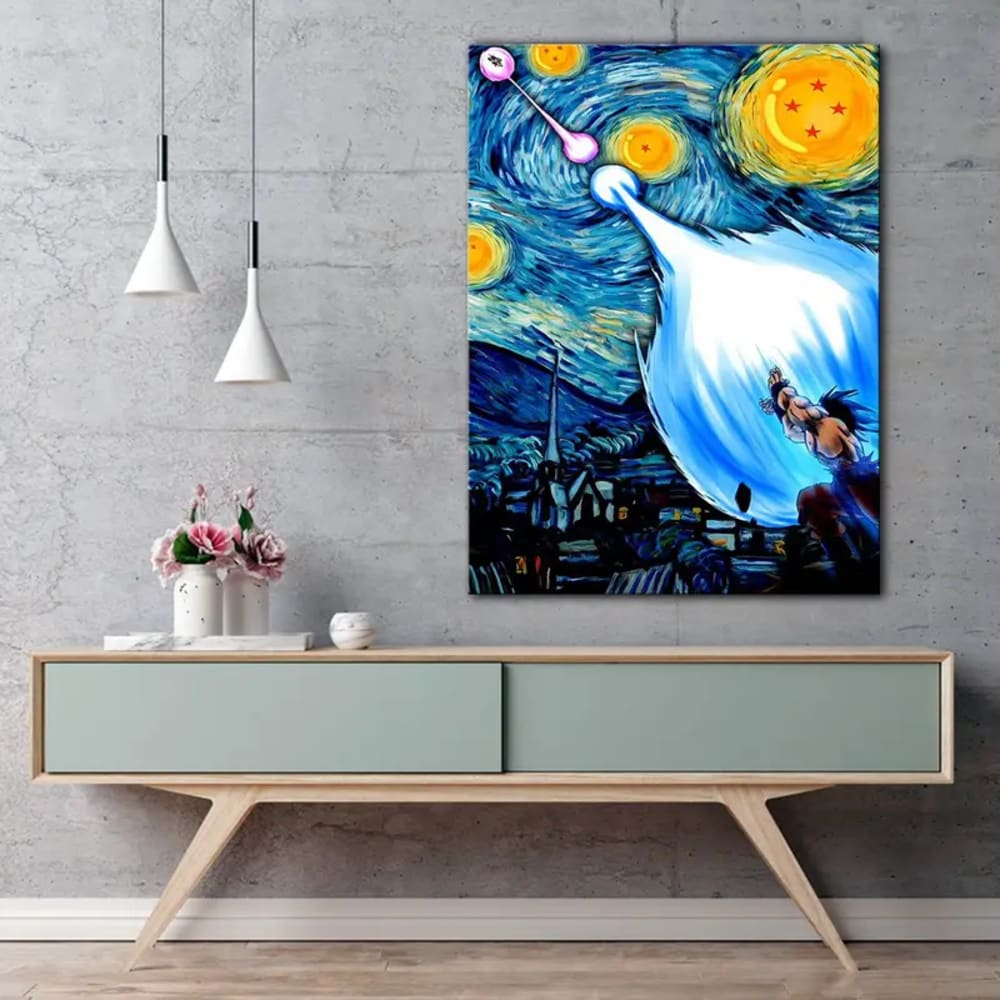 Dragon Ball Z Van Gogh Starry Night Wall Art